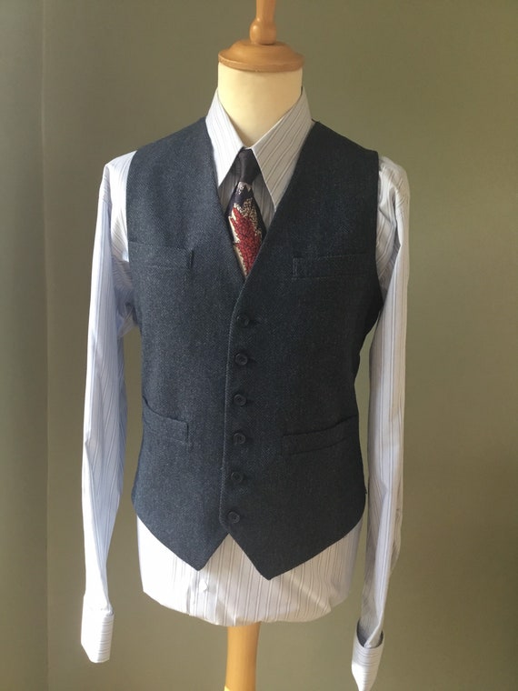 Mens Late 1930's Blue Herringbone Suit ( the James Stewart