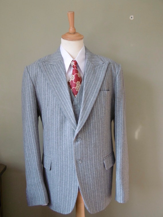 Grey Chalkstripe Wool Flannel Suit - Oliver Wicks