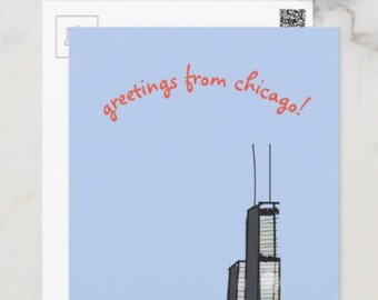 chicago illustrations postcard set