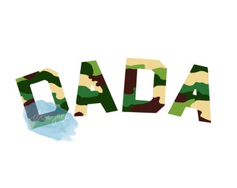 Dada Camouflage Sublimation File - pdf, png, jpeg bundle - Perfect for T-shirts, Mugs, Any New Dad Gift