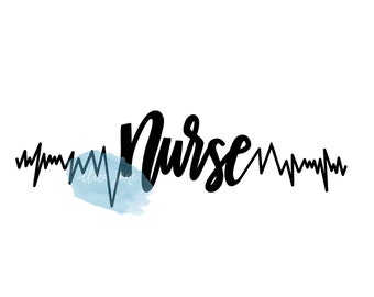 Nurse Heartbeat Cut File - First Responder DIY Silhouette, Cricut Image - svg, jpeg, png Bundle