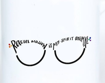 Rachel Maddow is My Spirit Animal Glasses Mug - Liberal Rainbow LGBTQ+ MSNBC Coffee Cup