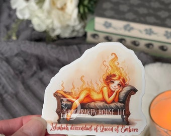 Crescent City Watercolor Lehabah | Fire Sprite | Bryce Quinlan | aka descedant of Queen of Embers | Kindle Stickers | Stanley Cup Stickers