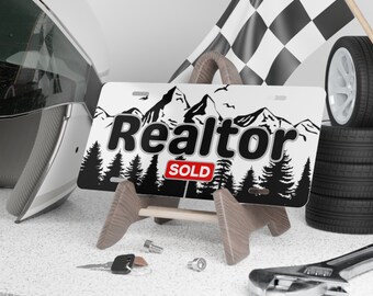 Realtor Sold Mountain Scene Vanity License Plate