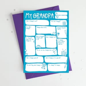 Grandpa Father's Day Birthday Personalised Card - Fill In The Blanks Grandad Keepsake Gift Cute Funny Modern Happy Birthday Greetings Card