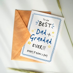Carte personnalisée pour la fête des pères - les meilleurs papa et grand-père de tous les temps, deux en un,