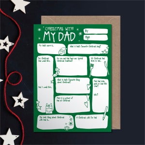 Papa Weihnachtskarte - DIY Andenken Niedliche Fragen & Antwort Frage & Antwort Interview Urlaub Traditionelle Lustig Kleinkind Kinder Ausmalen Grußkarte