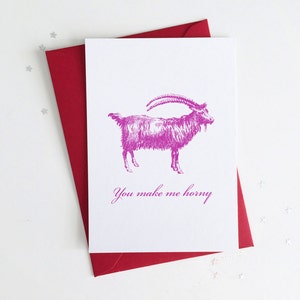 You Make Me Horny Vintage Valentinstag Karte - Freund Freundin Ehemann Frau Liebe Jahrestag Grußkarte