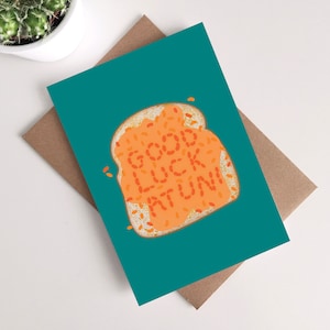 Funny Good Luck at University Card - Gebakken bonen Student Life Food