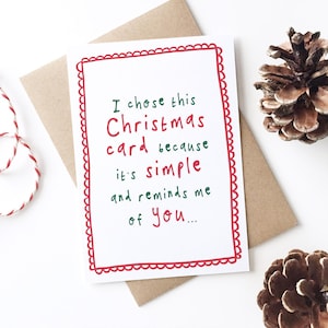 Grappige onbeleefde kerstkaart - humor, belediging, broer, zus, echtgenoot, vrouw, Britse humor, brutaal, eenvoudig