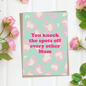Carte pour la fête des mères à imprimé léopard - la meilleure maman de tous les temps, taches mortes, imprimé animal, sauvage, jungle, glamour, drôle, mignonne, cool maman, jeune maman