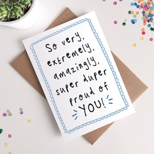 Fier de vous / carte de félicitations - nouvel emploi, promotion, examen de conduite, réussite à l'examen, remise des diplômes, vous l'avez fait, bravo, carte de célébration