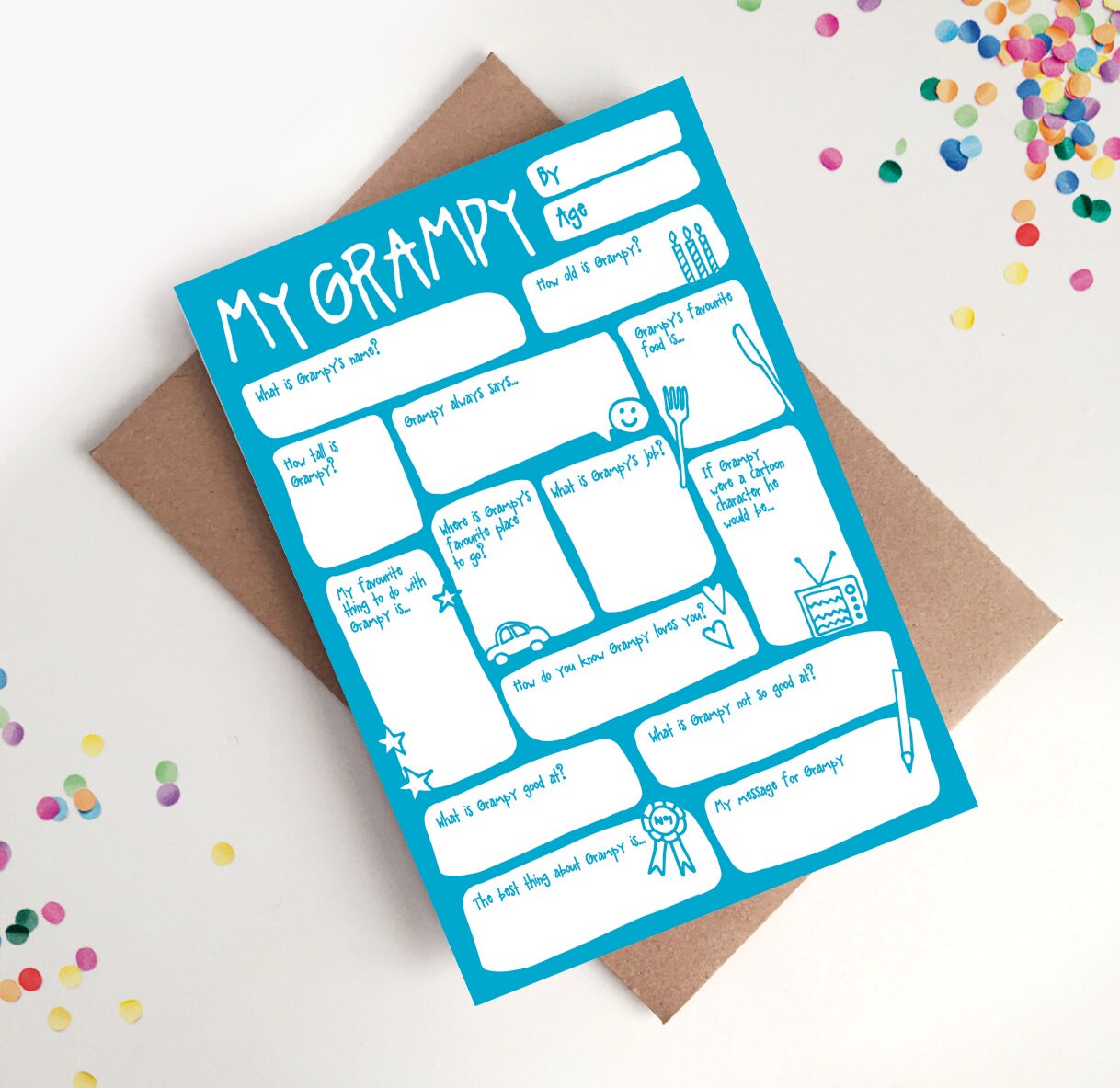 Grampy Father's Day / Birthday Card - Fill in the Blanks Personalised ...