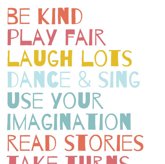 Pastel Nursery Print, Playroom Rules Print, Family Rules Print, Girls ...
