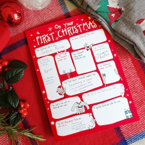 La première carte de Noël de bébé - DIY souvenir - Entretien questions-réponses mignon Boîte à souvenirs traditionnelle des Fêtes Boîte de réveillon de Noël