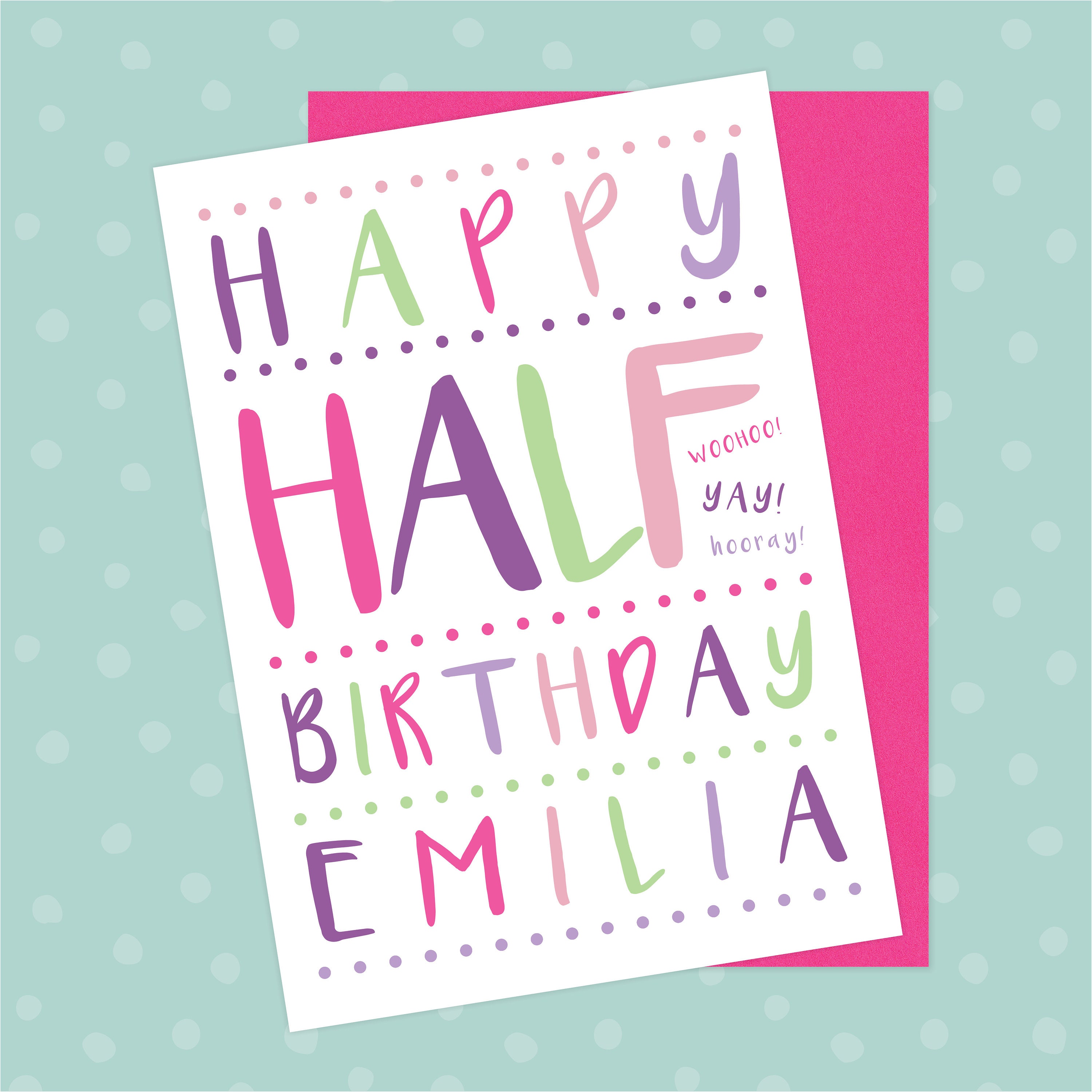 Personalised 6 Month Birthday Half Birthday Card Custom Etsy Uk