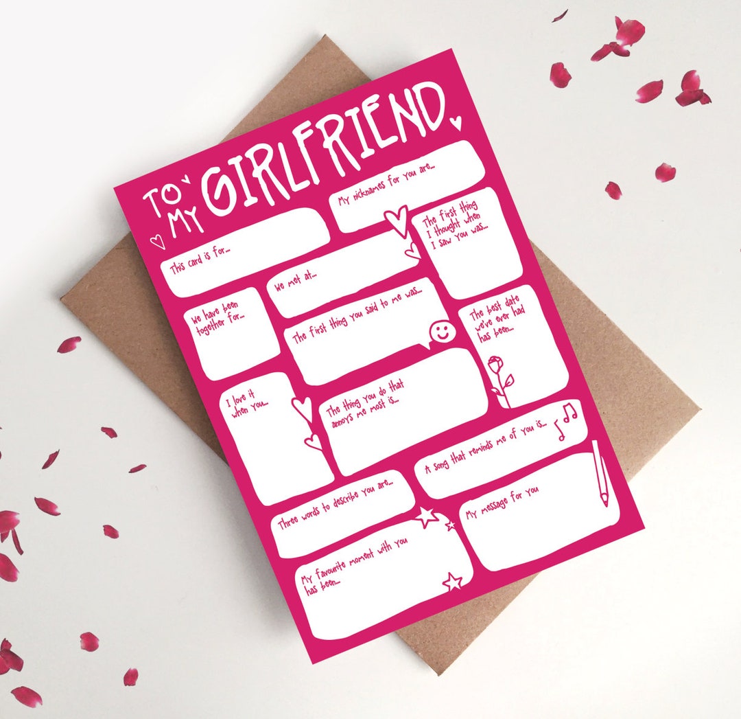 Girlfriend Valentine's Day / Anniversary Card - Romantic Keepsake Funny ...