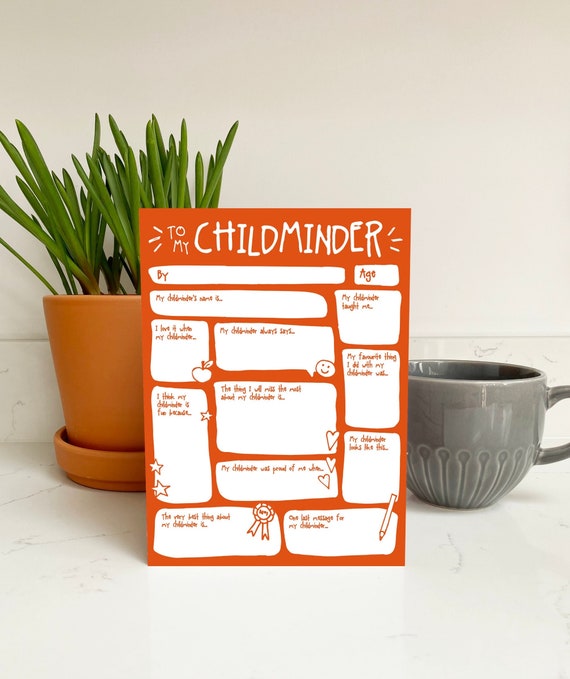 Thank You Childminder Card  - Teacher Fill In The Blanks Question End Of Term School Keepsake Gift Cute DIY Funny Greetings Card