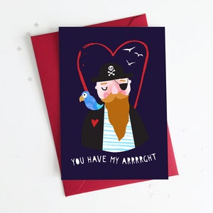 Captain Sailor Valentijnsdag trouwkaart - man vrouw vriend vriendin, zeilen, nautisch, kust, oceaan, strand, hou van jou