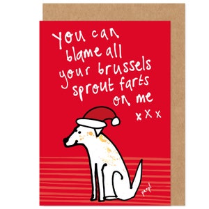 Grappige kerstkaart van de hond - Sprouts Scheten Humor Hondenliefhebber Huisdier Furchild Kleinhond Ouderhond