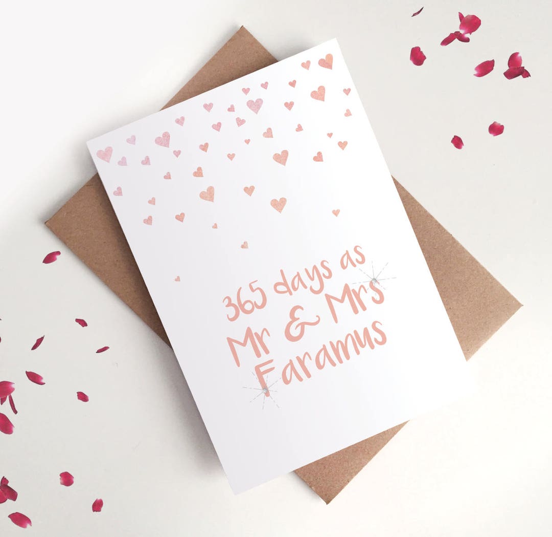 Custom Personalised Anniversary Card - Watercolour Hearts Sparkle Gold ...