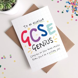 Glückwunschkarte zur GCSE Prüfung - Well Done, Prüfungsergebnisse, Genius, Smartie Pants, Feier