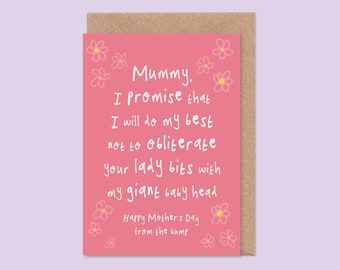 Funny Mum To Be Mother's Day Card - Mama, Pregnant, Pregnancy, From The Bump, New Mum