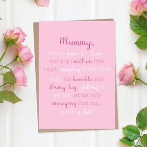 Divertente biglietto d'auguri per la festa della mamma: neomamma, ottimo lavoro, prima festa della mamma, squalo bambino, ladro del sonno, poppate notturne, maternità, malato, giocattolo per bambini