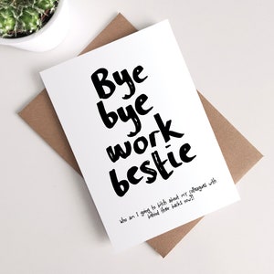 Carte de départ drôle - Nouveau travail Félicitations Bonne chance Vous manquez de travail Meilleure amie BFF Meilleur ami Collègue Chienne