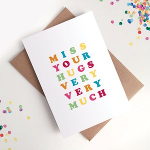 Tarjeta "Extraño tus abrazos" - Positivo, Motivación, Ánimo, Te extraño, Lindo, Aislamiento, Te amo, Servicio Nacional de Salud, Confinamiento, Positividad, Abuelos