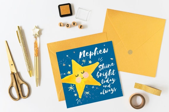 Biglietto Di Auguri Per Il 6° Compleanno Della Nipote – Design Con Stelle E Candele – Finitura In Lamina D'Argento – Fatto Nel Regno Unito - 2