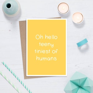 Cartão para Bebê Prematuro/Novo Bebê - Hello Tiny Human Gênero Neutro Unissex Bem-vindo ao The World UTIN Cuidados Especiais