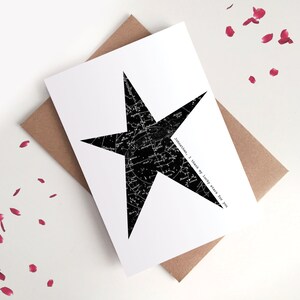 Biglietto di San Valentino/Anniversario "Ringrazia le mie stelle fortunate" - Monocromatico Nero Bianco Semplice Ti amo Classico Non banale Romantico Arte murale Celeste