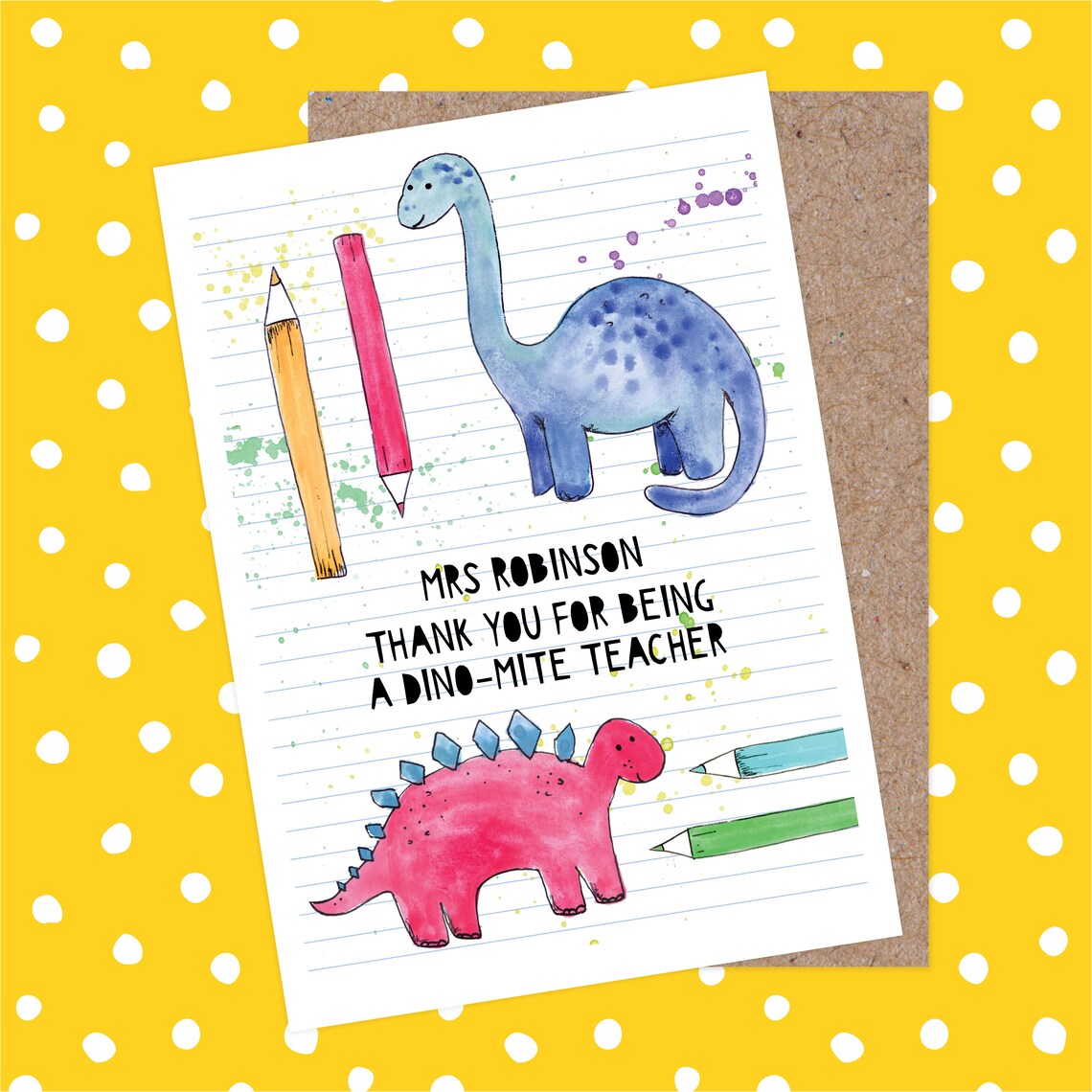Thank You Teacher Card Amazing Teacher Dinosaurs Pun Etsy