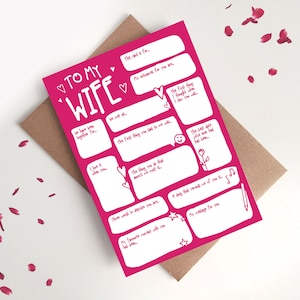 Tarjeta de San Valentín/Aniversario de bodas para tu esposa: un recuerdo romántico, divertido, reflexivo, para el primer aniversario, para el primer recuerdo, para la primera cita, para ti.