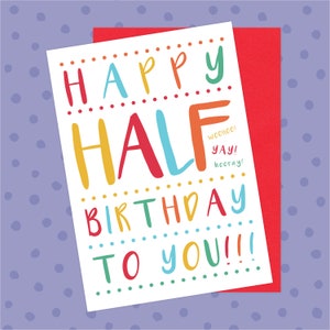 6 mois d'anniversaire / demi-carte d'anniversaire - carte de voeux de célébration d'une étape importante pour les bébés garçons et filles
