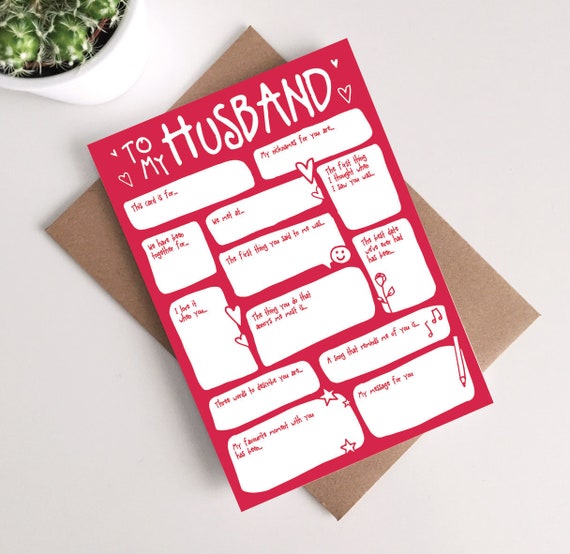 Husband Valentine's Day Wedding Anniversary Card Romantic Keepsake  Funny Thoughtful First Anniversary Memory Lane First Date Night Love