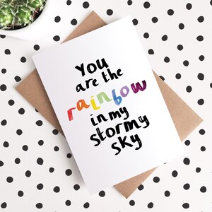 Carte de voeux Arc-en-ciel dans mon ciel d'orage, Meilleurs amis, Merci, Restez forts, Encouragements, Vous avez compris, Je vous aime, Amitié