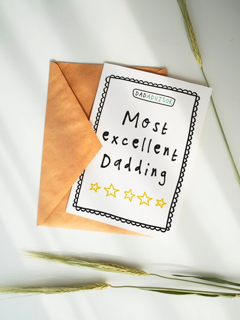 Funny Five Star Dad Father's Day Card Best Dad, Excellent Dad, 5 Star Rated, Tripadvisor Inspired, Review, Humour, Joke, Dad, Daddy image 1