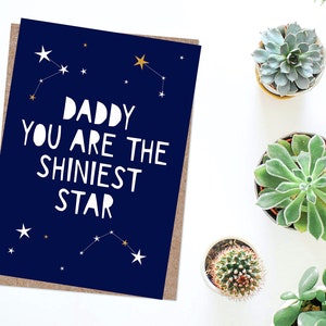 Super Daddy Vaderdagkaart - First Father's Day, You're A Star, Shine Bright, More Than All The Stars, beste vader, fijne verjaardag, super