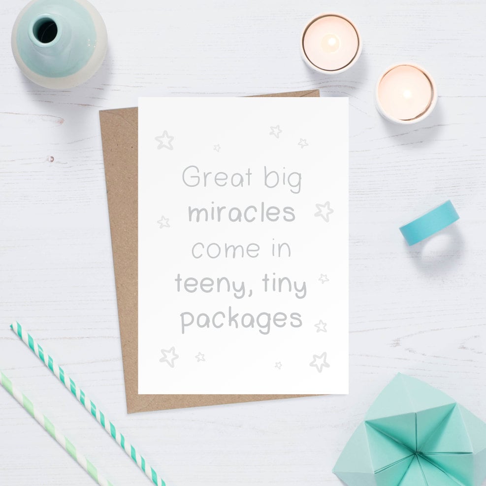 Premature Baby Card Miracle Baby NICU Warrior Special Care