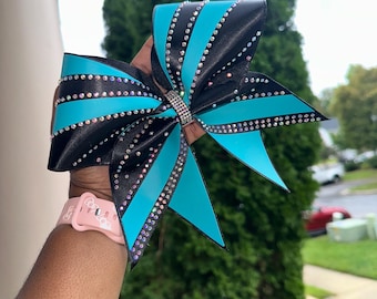Custom Rhinestone Cheer Bow, Personalized Team Bow, Sparkly Cheerleading Hair Bow, Competition, Dance, or Gymnastics Bow, Competition bow