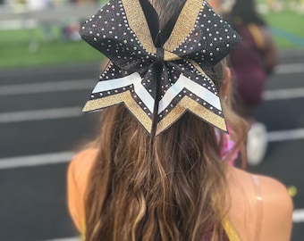 Custom Rhinestone Cheer Bow, Personalized Team Bow, Sparkly Cheerleading Hair Bow, Competition, Dance, or Gymnastics Bow, Competition bow