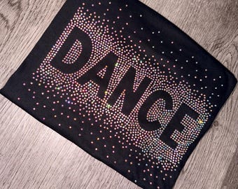 Rhinestone Dance Shirt, Bling Dance Tee, Sparkly Dance Mom Shirt, Competition Dance Outfit, Custom Dance Apparel, Dance Practice Top