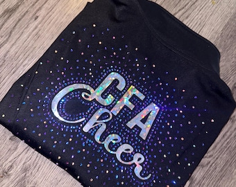 CUSTOM Rhinestone warm up jacket, Cheer warm ups, Cheer, Cheerleader, In my cheerleader era, Warm ups, Rhinestones, Pin Me Ribbon, Hit Zero