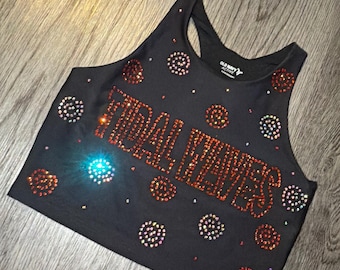 Rhinestone bra, Cheer, Rhinestone cheer bra, Tidal waves bra