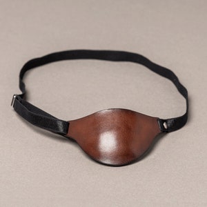 Brown leather eye patch