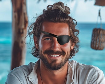 Eye patch, Adult Eye patch, Leather Eye patch, Concave Eye Patch, Black Eye patch, Brown Eye patch, Woman's Eye Patch
