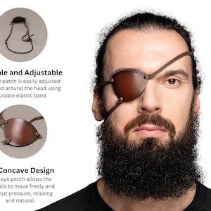 Eye patch, Adult Eye patch, Leather Eye patch, Concave Eye Patch, Black Eye patch, Brown Eye patch, Woman&#39;s Eye Patch, Man Patch