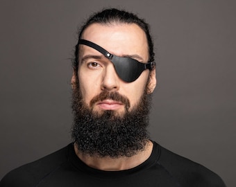 Leather eye patch for man